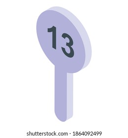 Auction number board icon. Isometric of auction number board vector icon for web design isolated on white background
