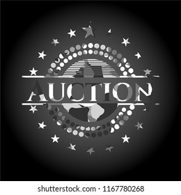 Auction on grey camouflage pattern