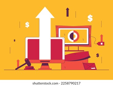 Auction online website banner concept