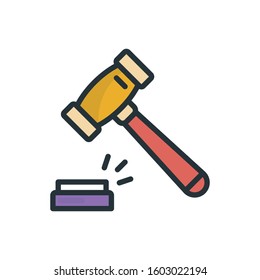 Auction Outline Filled Illustration. vector Style symbol Icon.