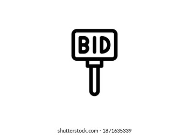 Auction Outline Icon - Bid