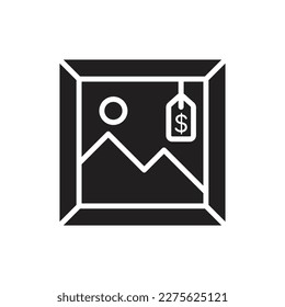 Auction Painting Filled Icon Vector Illustration