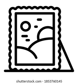 Icono de pintura de subasta. Icono de vector de pintura de subasta de esquema para diseño web aislado en fondo blanco