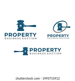 Auction Property logo design. Real estate and House logo concept. Vector logo template.