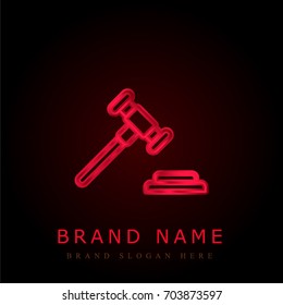 Auction red chromium metallic logo