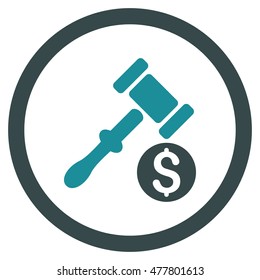 Auction rounded icon. Vector illustration style is flat iconic bicolor symbol, soft blue colors, white background.