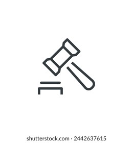 Auction sale auctioneer icon, vector illustration