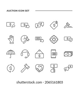 Auction set icon, isolated Auction set sign icon, vector illustration