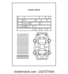 Auction Sheet Logo Icon Sign Paper Document For Car Repair Ordering Auto Parts License Image Car Emblem Sketch Educational Tech Design Fashion Print Apparel Apparel Greeting Invitation Card Cover Ad