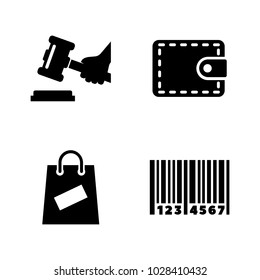 Auction. Simple Related Vector Icons Set for Video, Mobile Apps, Web Sites, Print Projects and Your Design. Black Flat Illustration on White Background.