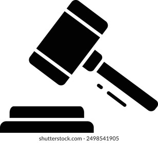 Auction solid glyph vector illustration