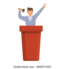 Icono del altavoz de subasta. Dibujo del icono del vector del altavoz de subasta para el diseño web aislado en fondo blanco