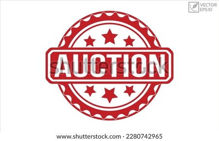 Auction stamp red rubber stamp on white background. Auction stamp sign. Auction stamp.