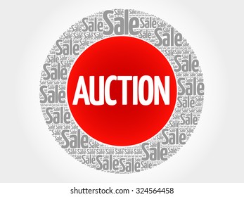 AUCTION stamp vector words cloud, business concept background