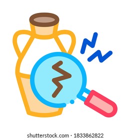 auction vase crack detection icon vector. auction vase crack detection sign. color symbol illustration