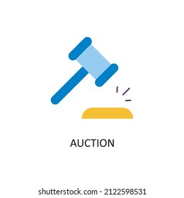Ilustración de diseño de iconos de esquema rellenado por el vector de subasta. Símbolo de banca y pago en fondo blanco EPS 10 Archivo