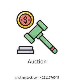 Auction Vector Filled Outline Icon Design illustration. Banking and Payment Symbol on White background EPS 10 File