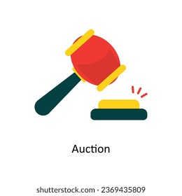 Icono plano del vector de subasta Símbolo del archivo EPS 10 de fondo blanco