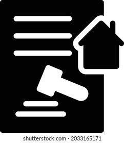 icono plano de glifo vector de subasta