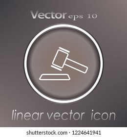 auction vector icon, circle flat design internet button, web and mobile app illustration