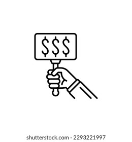 icono del vector de subasta. estilo de contorno de iconos de bienes raíces. uso perfecto para logotipo, presentación, sitio web y más. estilo de línea de diseño de iconos simple