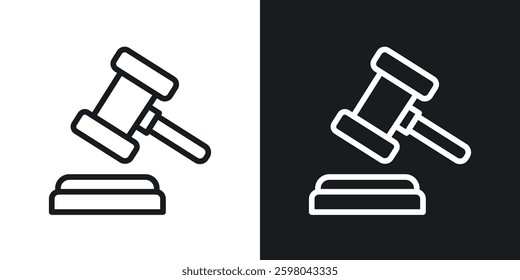 Auction vector icon set in black and white color.