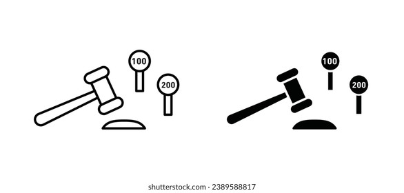 Vektorsymbol-Set der Auktion. Vektorgrafik