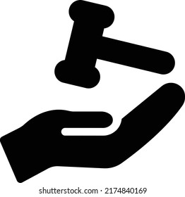 Ilustración del vector de subasta en un fondo transparente.Símbolos de calidad premium.Icono vector glifos para el diseño de concepto y gráfico.