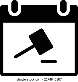 Ilustración del vector de subasta en un fondo transparente.Símbolos de calidad premium.Icono vector glifos para el diseño de concepto y gráfico.