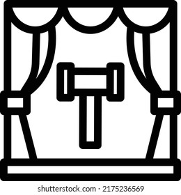 Ilustración del vector de subasta en un fondo transparente.Símbolos de calidad premium.Icono del vector de trazo para el concepto y el diseño gráfico.