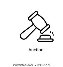 Auction Vector   outline Icons. Simple stock illustration stock