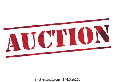  auction Vector stamp. White isolated