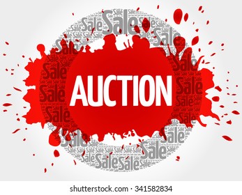 AUCTION word cloud, business concept background