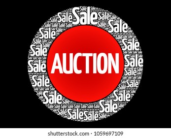 AUCTION word cloud collage, business concept background