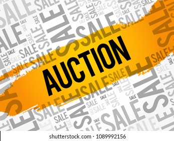 AUCTION word cloud collage, business concept background