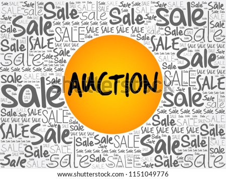 AUCTION word cloud collage, business concept background
