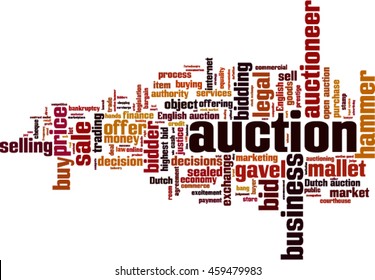 Auction word cloud concept. Vector illustration