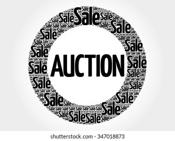 AUCTION words cloud, business concept background