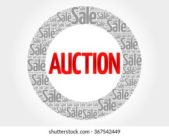 AUCTION words cloud, business concept background