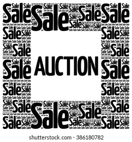 AUCTION words cloud, business concept background