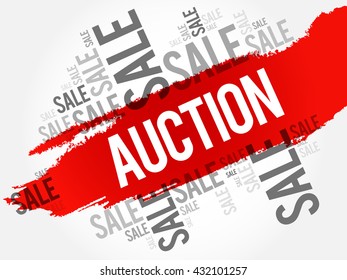 AUCTION words cloud, business concept background