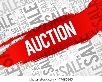 AUCTION words cloud, business concept background
