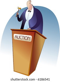 AN auctioneer with a gavel.