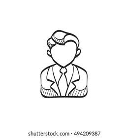 Auctioneer Icon Doodle Sketch Lines Business: vector de stock (libre de ...