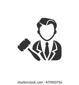 Auctioneer icon in single color. Business concept auction bidding bidder selling marketplace