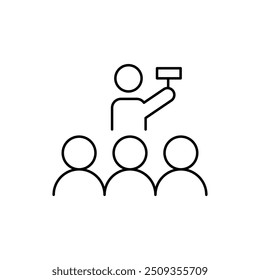 auctioning symbol thin outline icon vector design good for web or mobile app