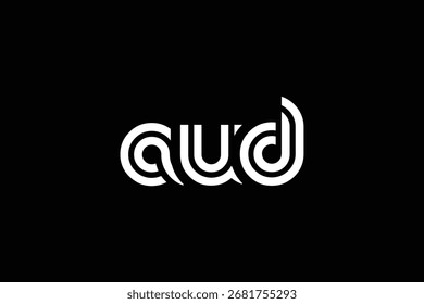 AUD Creative Unique Modern Letter Logo Design. Elegant Monogram Logo Design with Decorative Elements and Typography