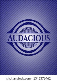 Audacious emblem with jean high quality background