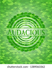 Audacious green mosaic emblem. Vector Illustration. Detailed.
