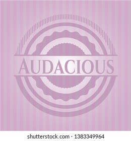 Audacious pink emblem. Vector Illustration. Detailed.